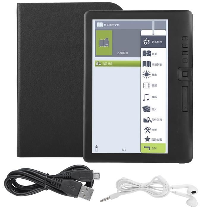 Xuyan BK7019 e-reader da 7 pollici - Nero - Scheda TF 4G - Schermo a colori