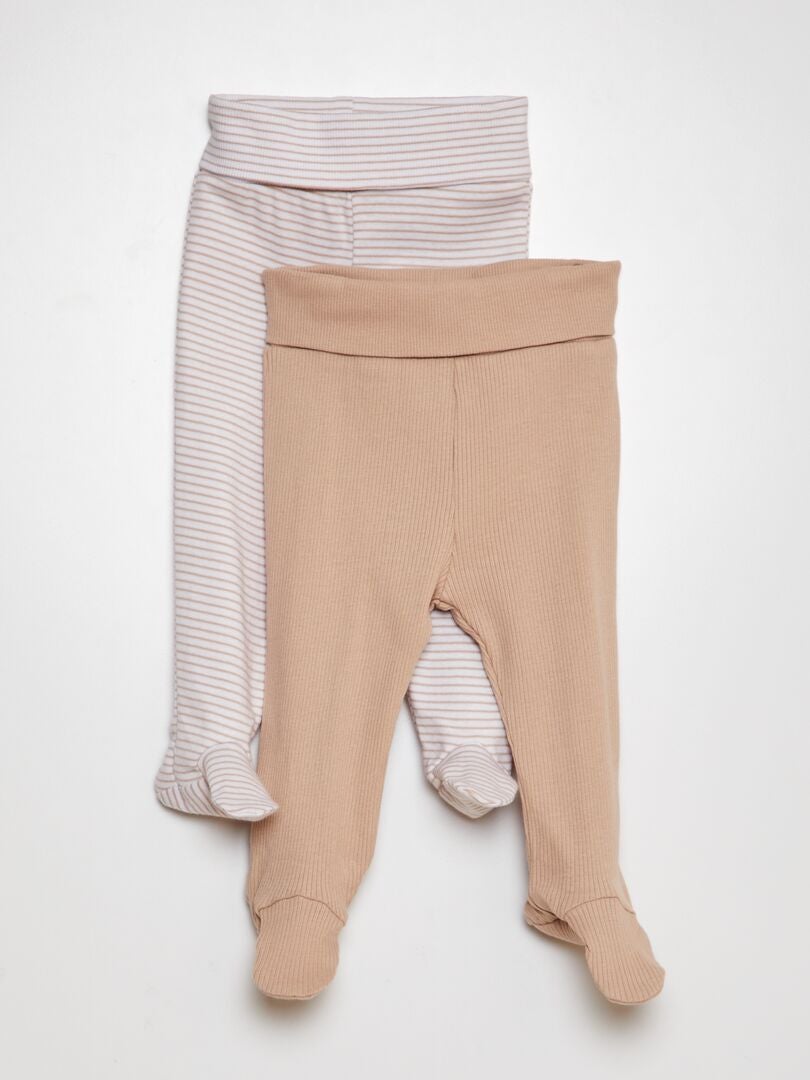 Katoenen leggingsset - 2 stuks - BRUIN