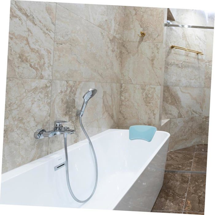 Almofada de banho ergonômica em PU, travesseiro confortável para apoio do pescoço e ombros, acessório relaxante para spa e