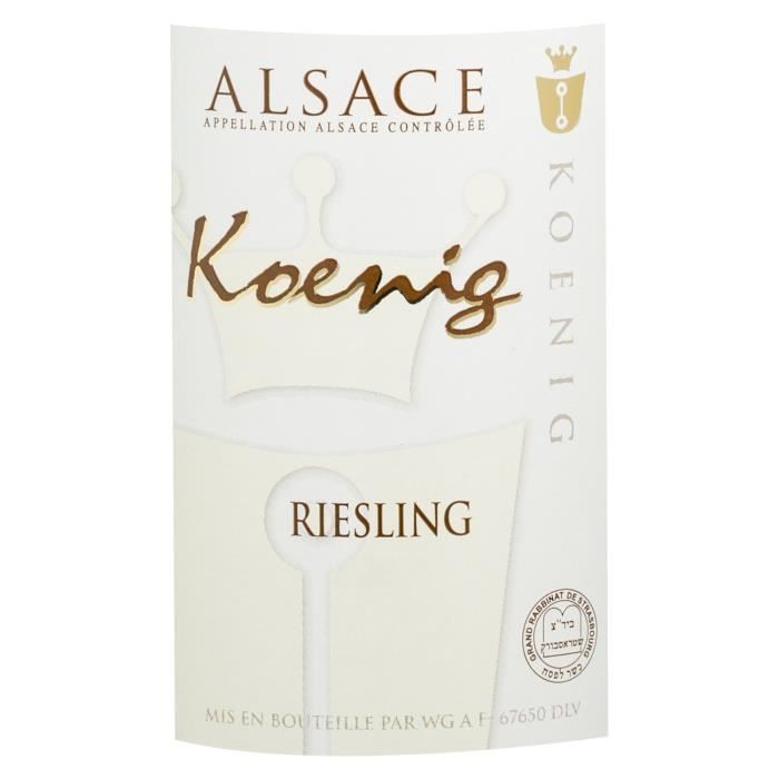 Koenig 2020 Riesling - Vino blanco kosher de Alsacia