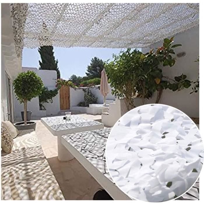 Filet de Camouflage - Voile d'ombrage rectangulaire - Blanc - 3x3m