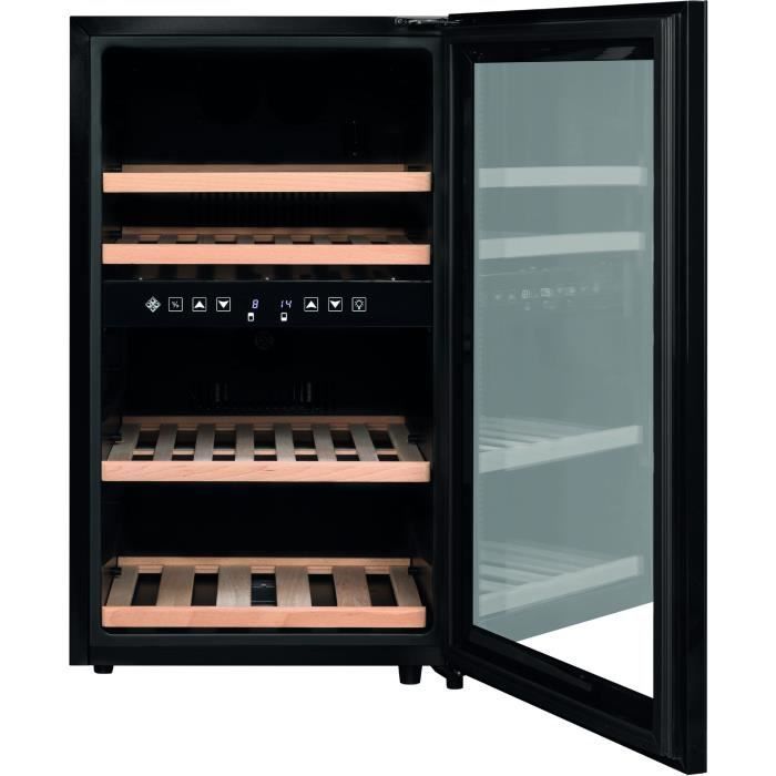 Cave à vin de service - LA SOMMELIERE - SLS45DZ - 45 bouteilles - Porte vitrée - Classe G - 49,5 x 58 x 84 cm - Noir
