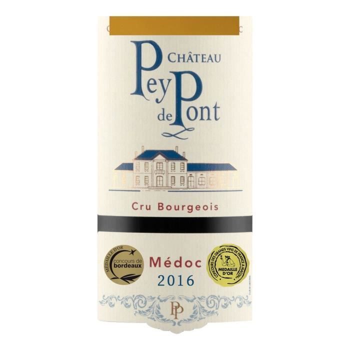Compre 4 y obtenga 2 gratis - Château Pey de Pont 2016 Médoc Cru Bourgeois - Vino Tinto Burdeos