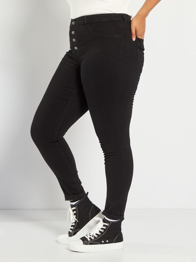 Milieuvriendelijke skinny jeans met hoge taille - Zwart