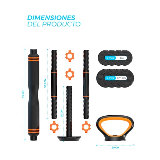  Mancuernas Kit, Y-Bar Pesa Rusa Xiaomi 10 Kg