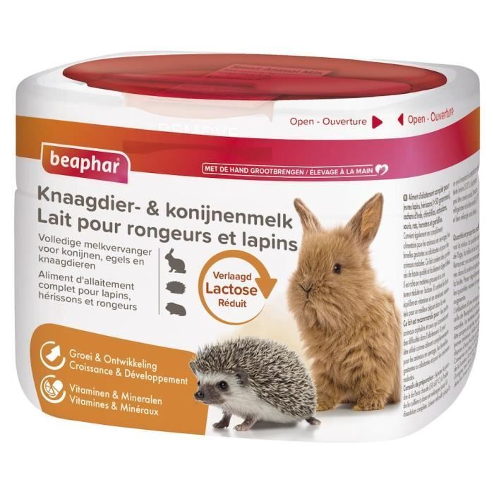 Säuglingsnahrung - BEAPHAR - 200 g - Alleinfuttermittel - Reduzierter Laktosegehalt - Für Nagetiere und Kaninchen