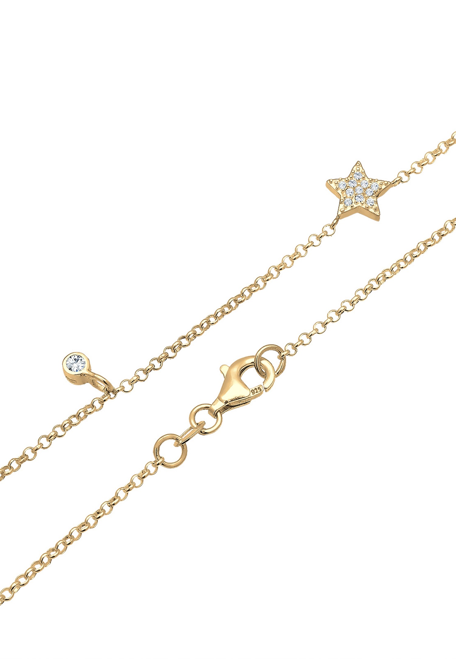 Elli Femmes Solitaire étoiles avec cristaux en argent sterling 925