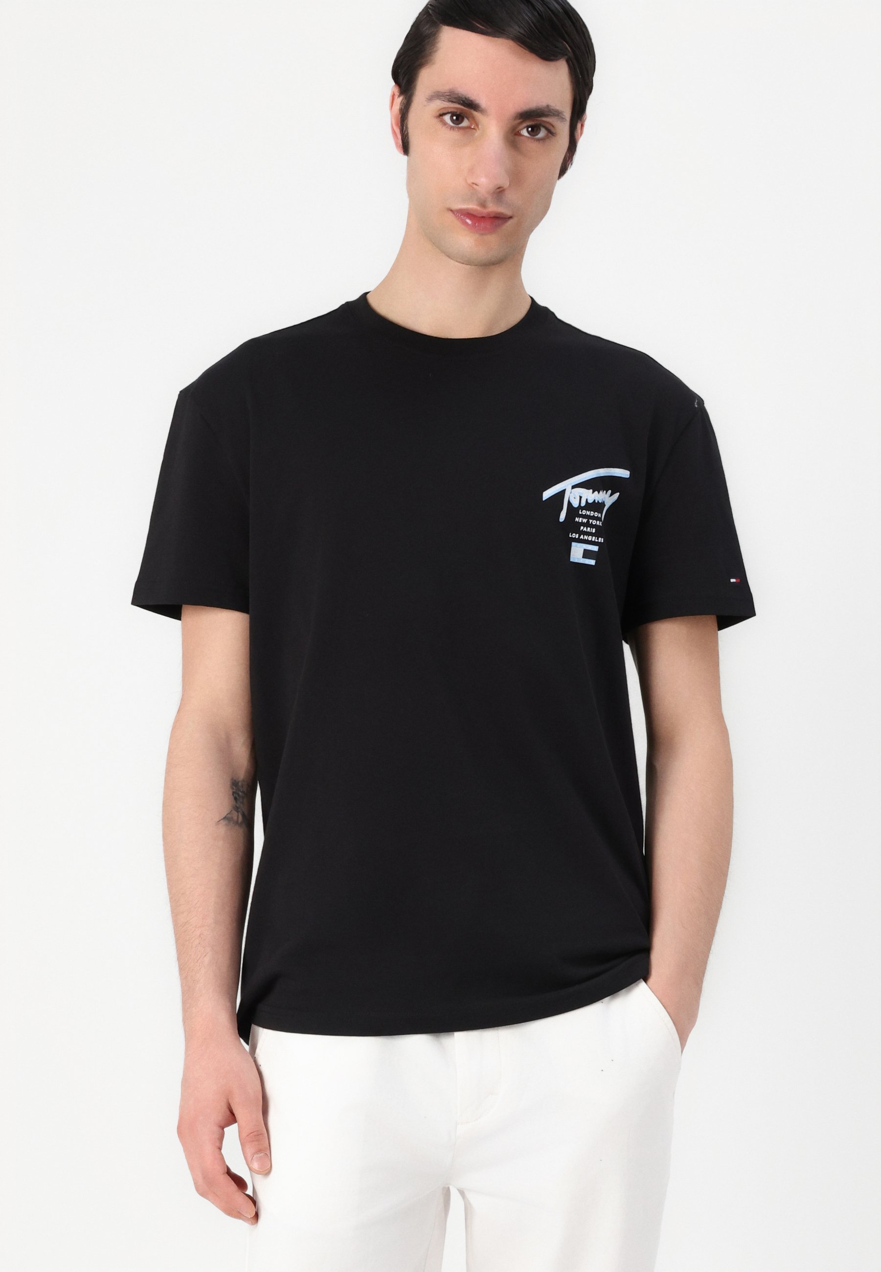 Tommy Jeans SIGNATURE CITY TEE UNISEX - Majica s printom - crna