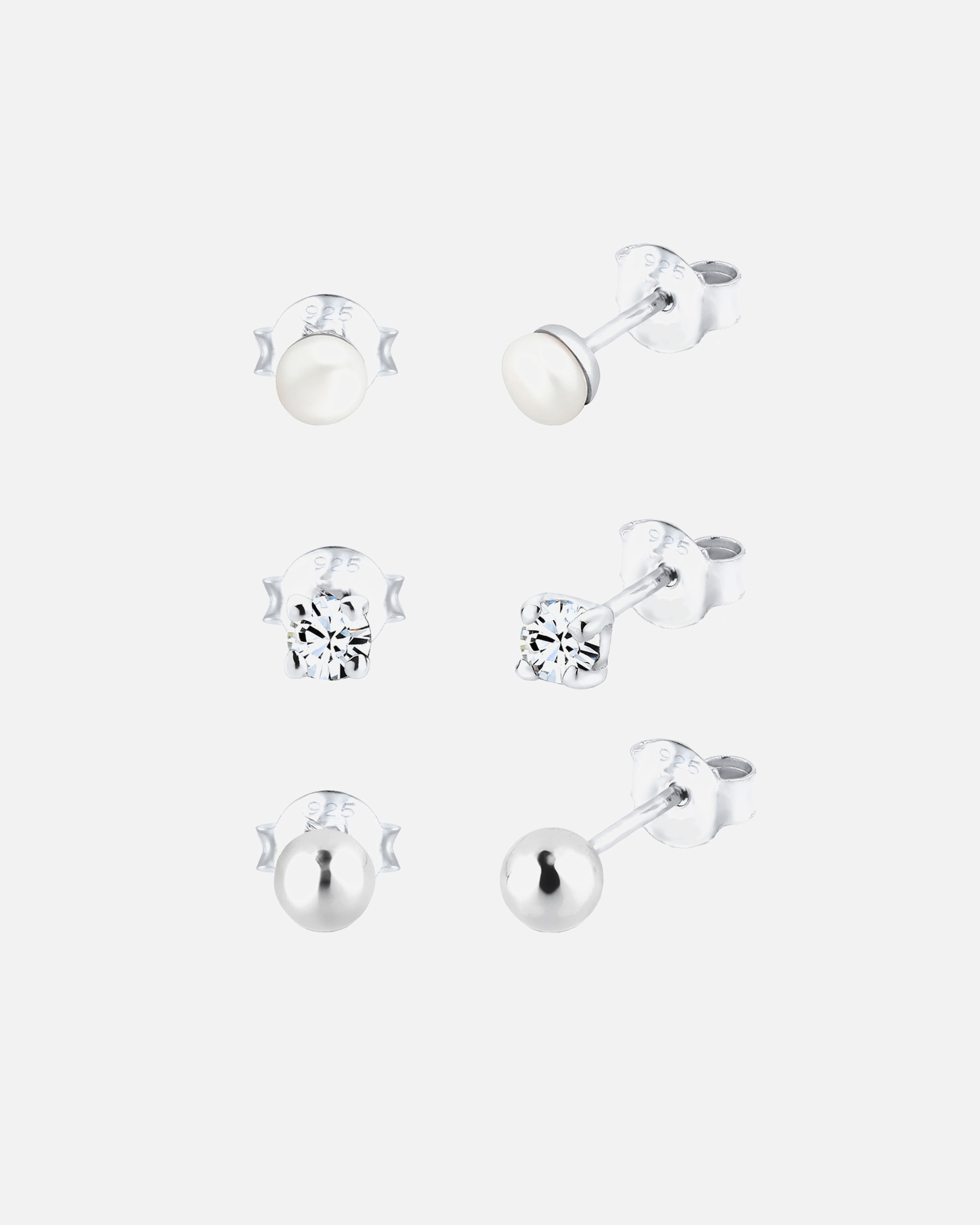 Elli Globe Geo Perles Cristal 925 Argent