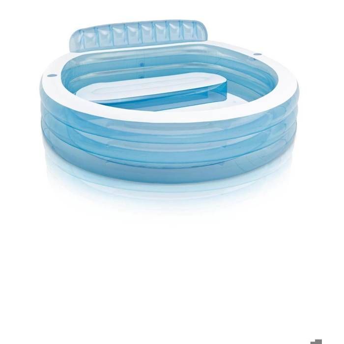 Piscina familiar Intex 57190 con tumbona, 224 x 216 x 76 cm, blanco/azul