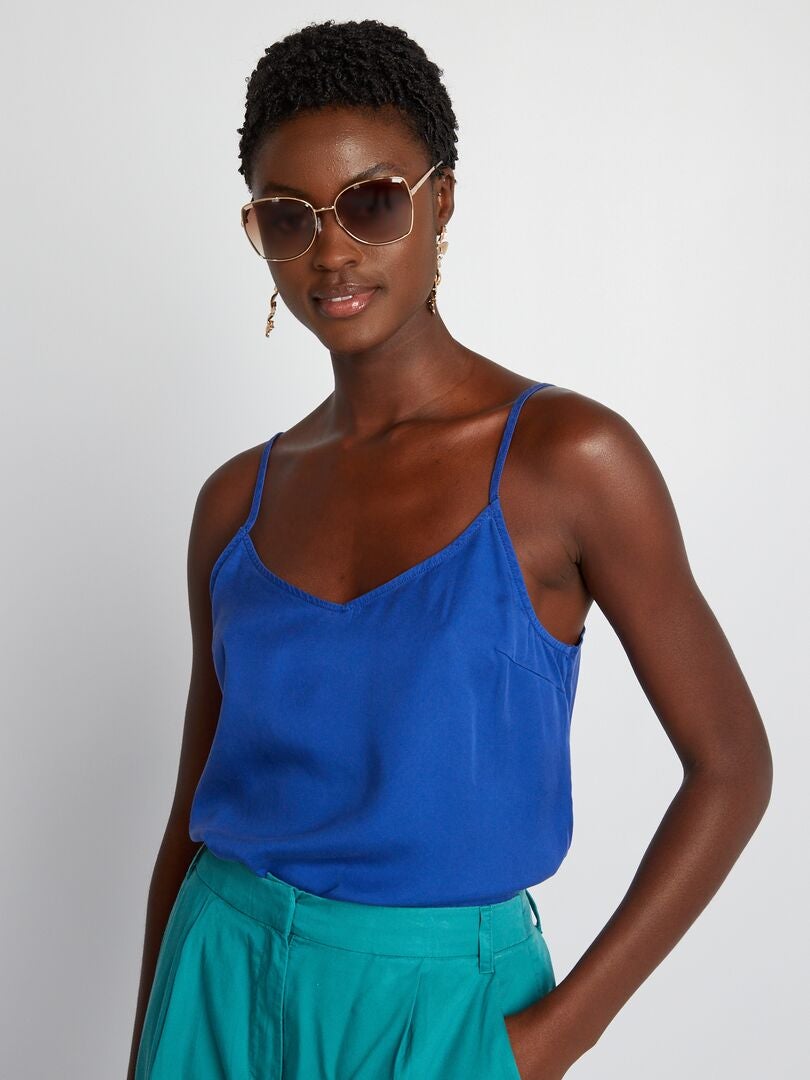 Top con spalline sottili - BLU