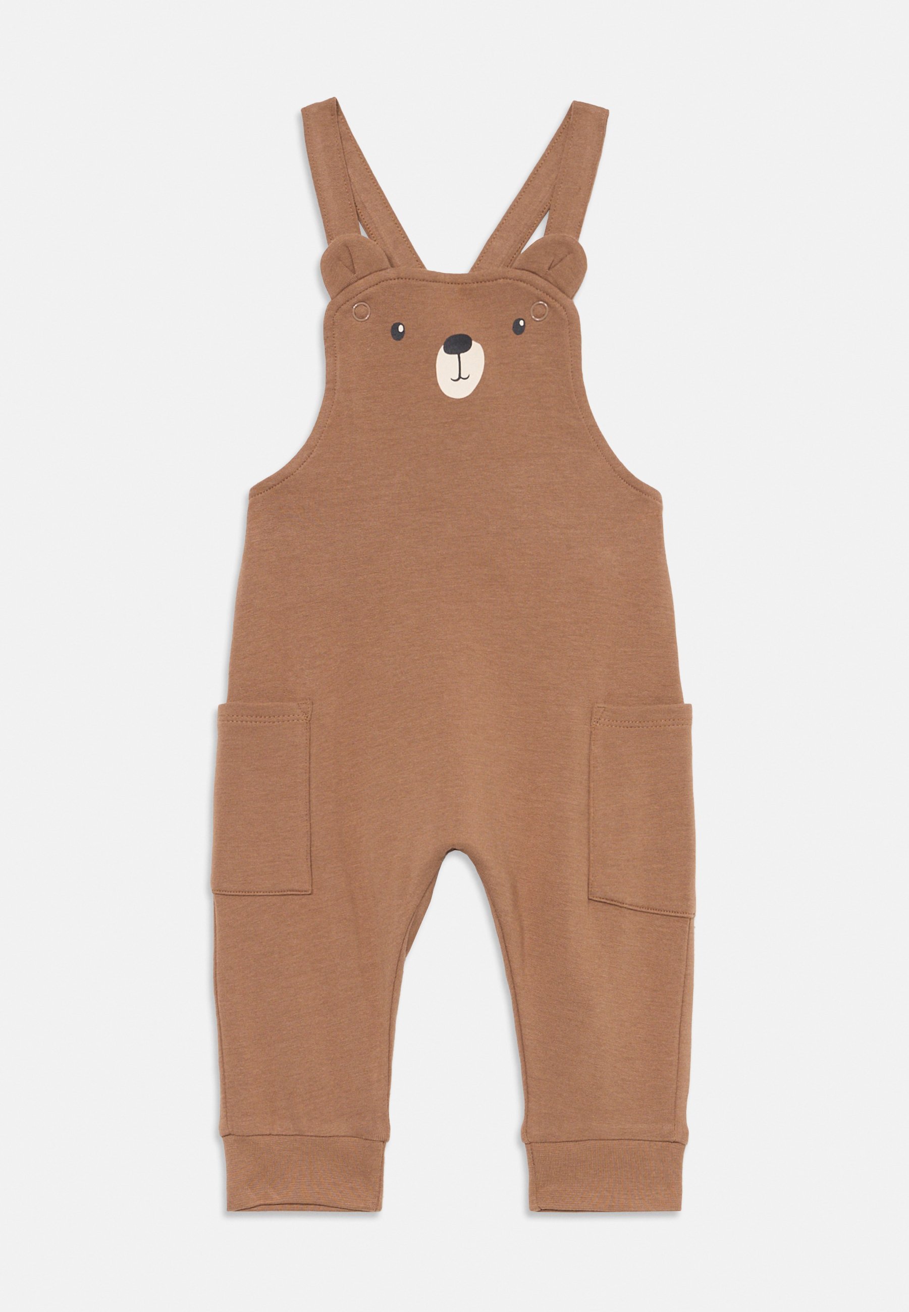 Lindex DUNGEREE DIERENGEZICHT UNISEX - Overalls - stoffig bruin
