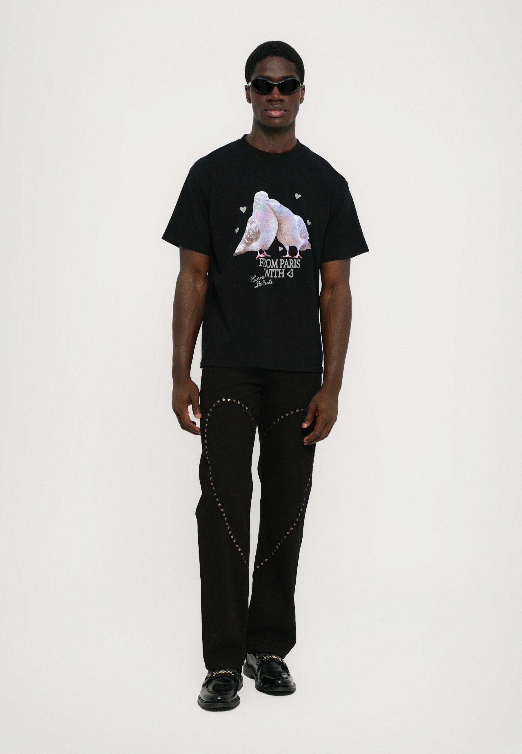 Carne Bollente LOVEBIRDS UNISEX - T-shirt met print - zwart