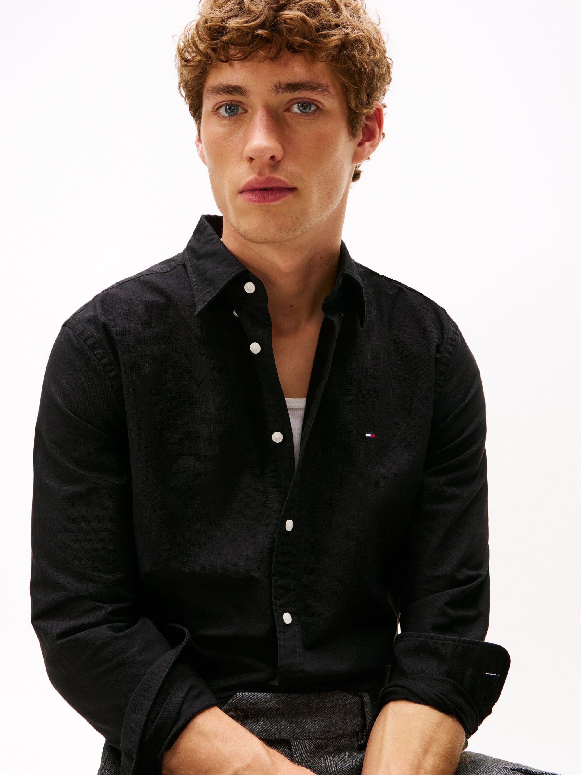 Chemise Tommy Hilfiger SOLID HERITAGE - noire