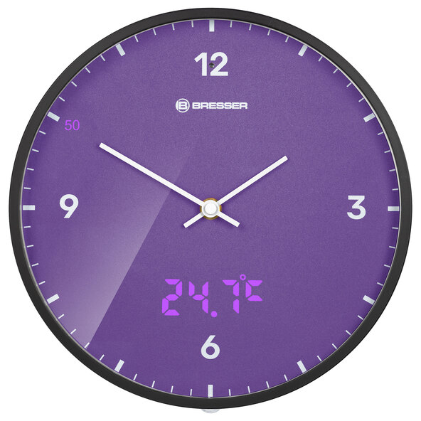 Ceas de perete MyTime LEDsec, violet deschis