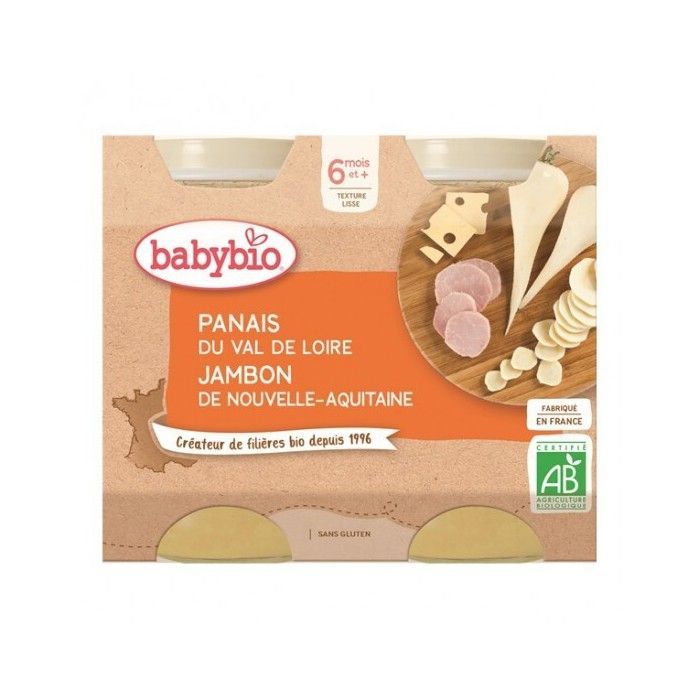 Pastinaca Babybio della Valle della Loira, prosciutto della Nouvelle-Aquitaine, 2 x 200 g