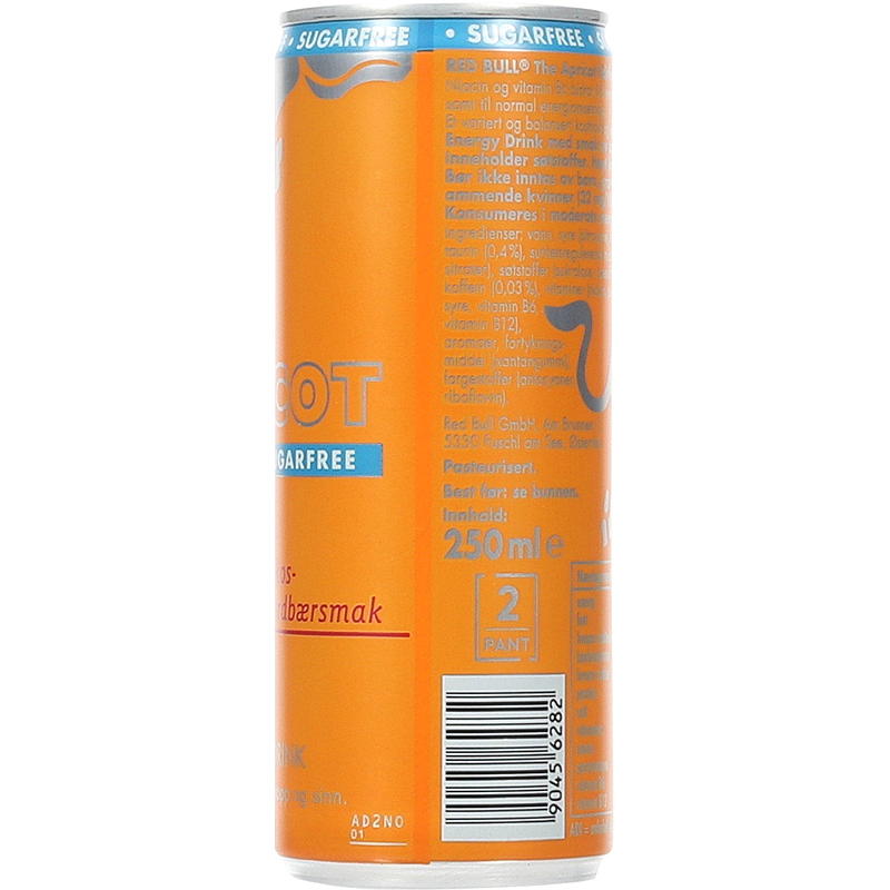 Red Bull Red Bull 250 ml uden sukker Abrikosudgave