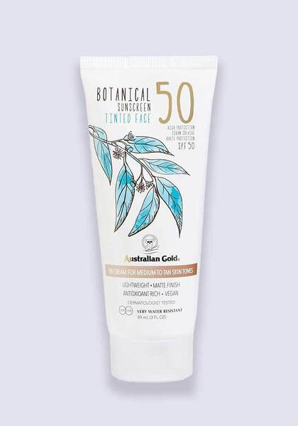 Lozione viso minerale australiana colorata oro SPF 50 Medium