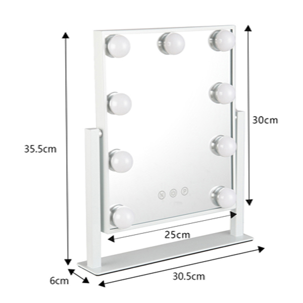 Espelho de maquilhagem Hollywood da Livingandhome com lâmpadas LED