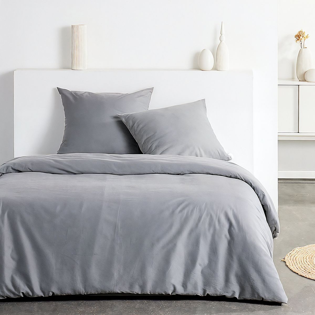 Juego de ropa de cama - TODAY - Essential - 2 personas - 220 x 240 cm - Efecto gris lavado