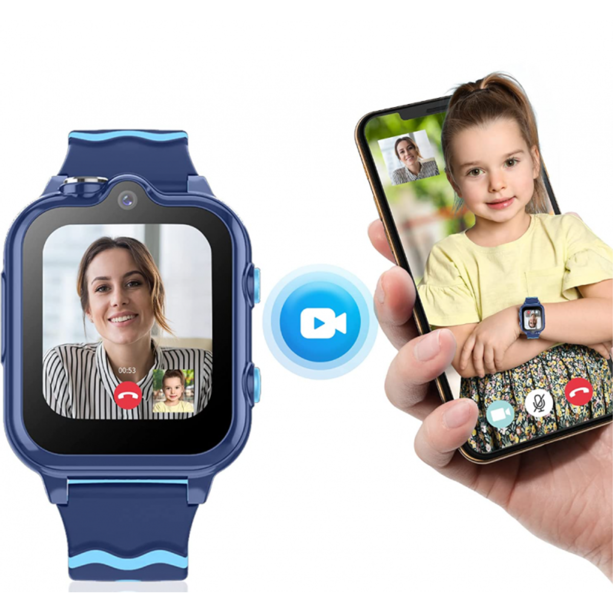 Smartek Smartwatch mit GPS, Nachrichten, 4G-Videoanrufen
