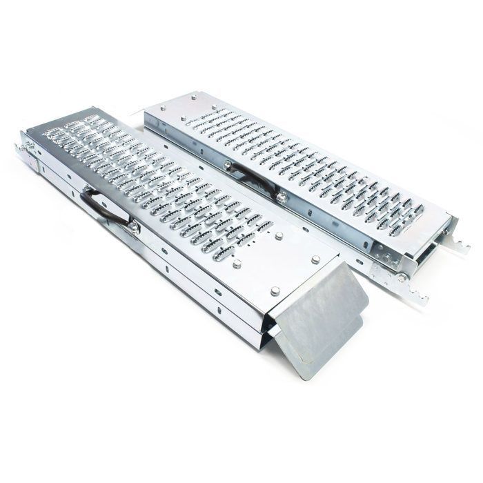 2 rampas de carga plegables de acero galvanizado para motocicletas, ATV, quads, barandillas de protección contra colisiones, 160 x 22,5 cm, 400 kg - 30323