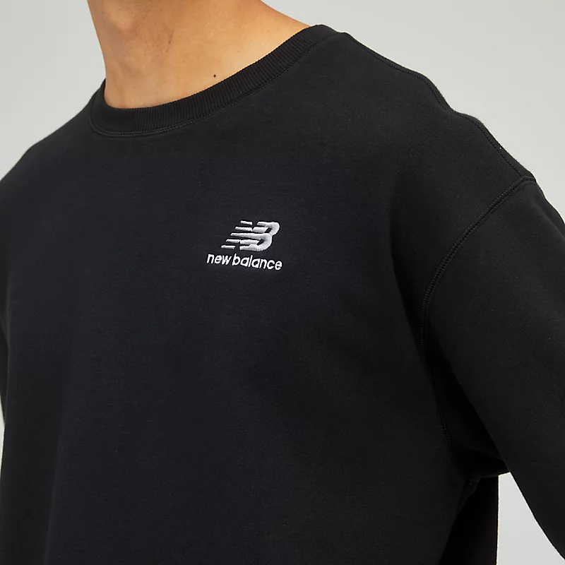 Unisex French Terry sweatshirt met ronde hals – Zwart