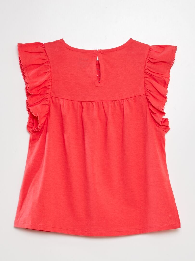 Camiseta con bordado - ROSA