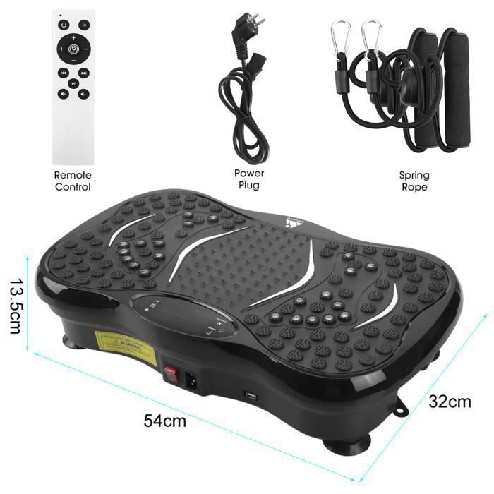 Plateforme Vibrante pour Fitness - EVOLAND - Automatique + Manuel - Noir - 10 fichiers - Perte de Poids