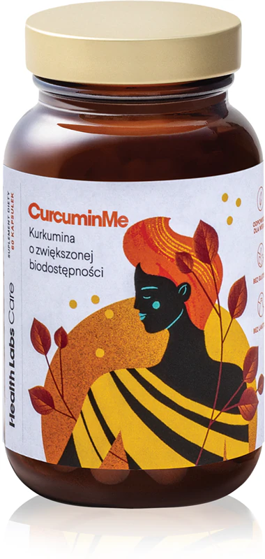 Cápsulas do suplemento alimentar CurcuminMe da Health Labs Care para fortalecer o sistema imunológico.