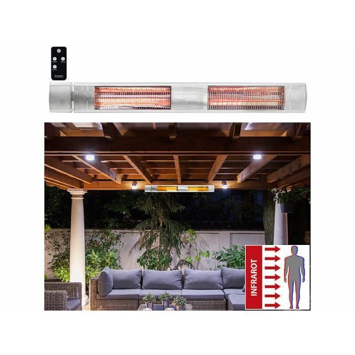 Chauffage radiant d'extérieur - Semptec - IRW-3100 - Argenté - Infrarouge ultra-efficace - 3 niveaux de chaleur