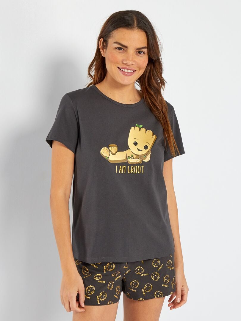 Marvel 'Groot' korte pyjama - 2-delig - zwart