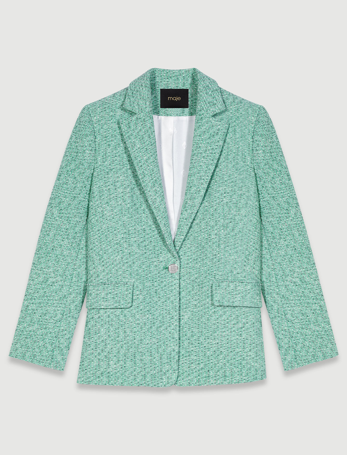 Jachetă din tweed - Vert