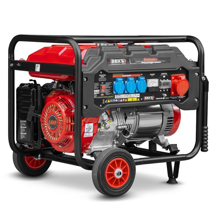 Gerador Max 6000W com rodas e tomada trifásica - Brick