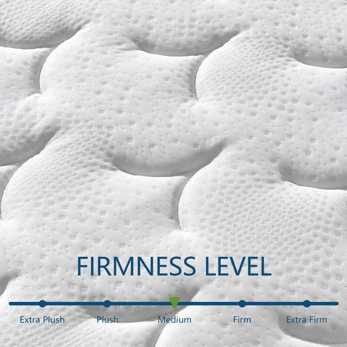 Colchón híbrido antialérgico de 90x200 - Espuma viscoelástica y muelles | 26 cm de grosor | Firmeza media ideal | Transpirabilidad óptima |