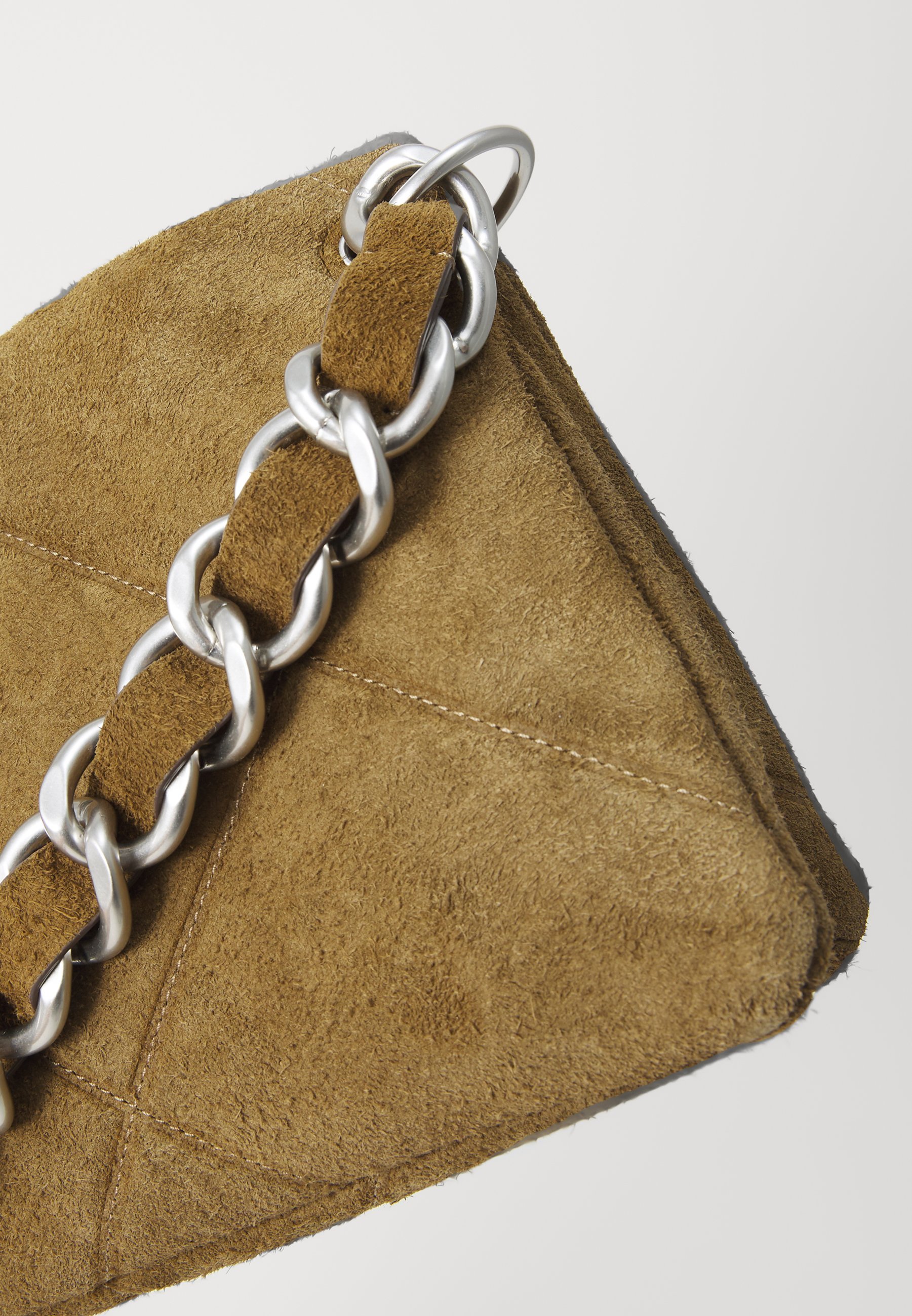 Tory Burch KIRA DIAMOND QUILT SUEDE SMALL SHOULDER BAG - Handtas - diep olijfgroen