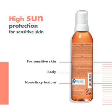 Avène solkremolje for sensitiv hud SPF30 ikke-klebrig solkremolje for kroppen 200 ml