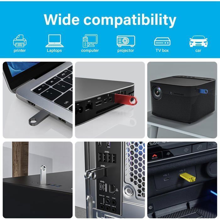 TECHTA USB 2.0 Flash Drive - ZWART - 256 GB - Draaibare USB-stick