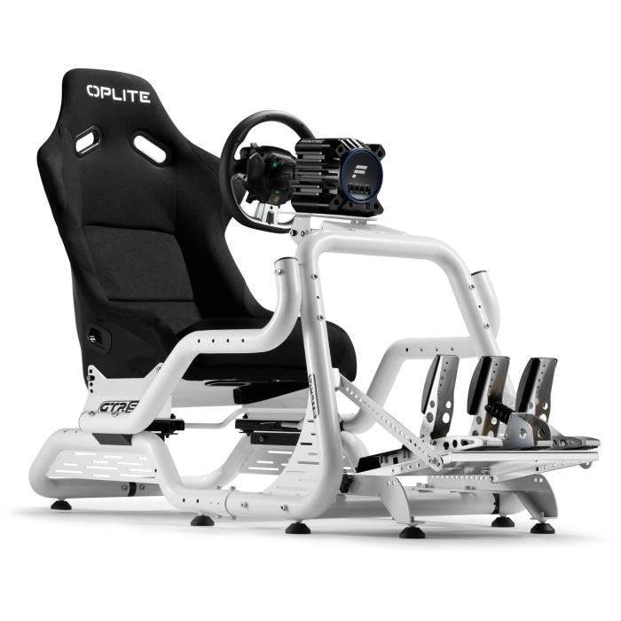 Simulatiecockpit - OPLITE - GTR S8 Infinity Force - Koolstofstaal - Wit - Hoogwaardige simrace-ervaring