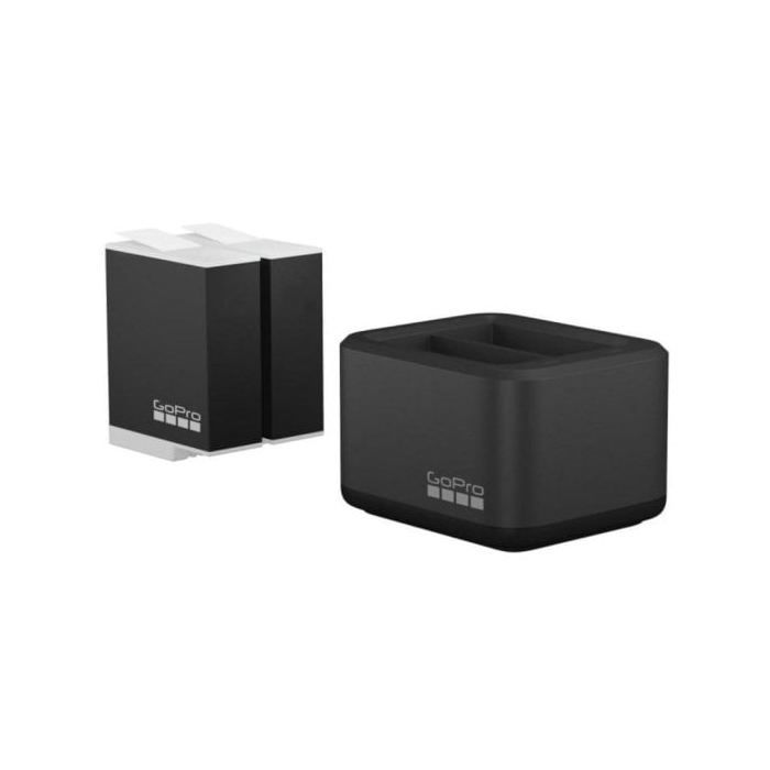 Oplader og 2 Enduro-batterier - GoPro - HERO12/11/10/9 Sort - Lithium-ion