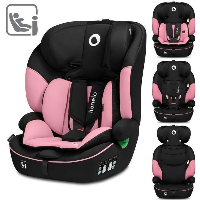 Seggiolino auto convertibile LIONELO Levi i-Size - Rosa - 76-150 cm - Gruppo 1/2/3