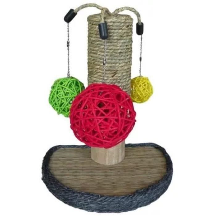 Rodent accessory - TYROL - Rabbit tree - Apple tree - 14 x 19 x 26 cm - Wood, seagrass, vine balls, cage attachment