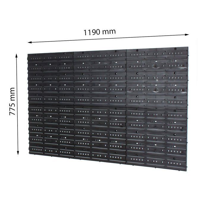 Wandmontierte Werkbank mit Werkzeugplatte 120 x 80 cm + 21 Ablagen