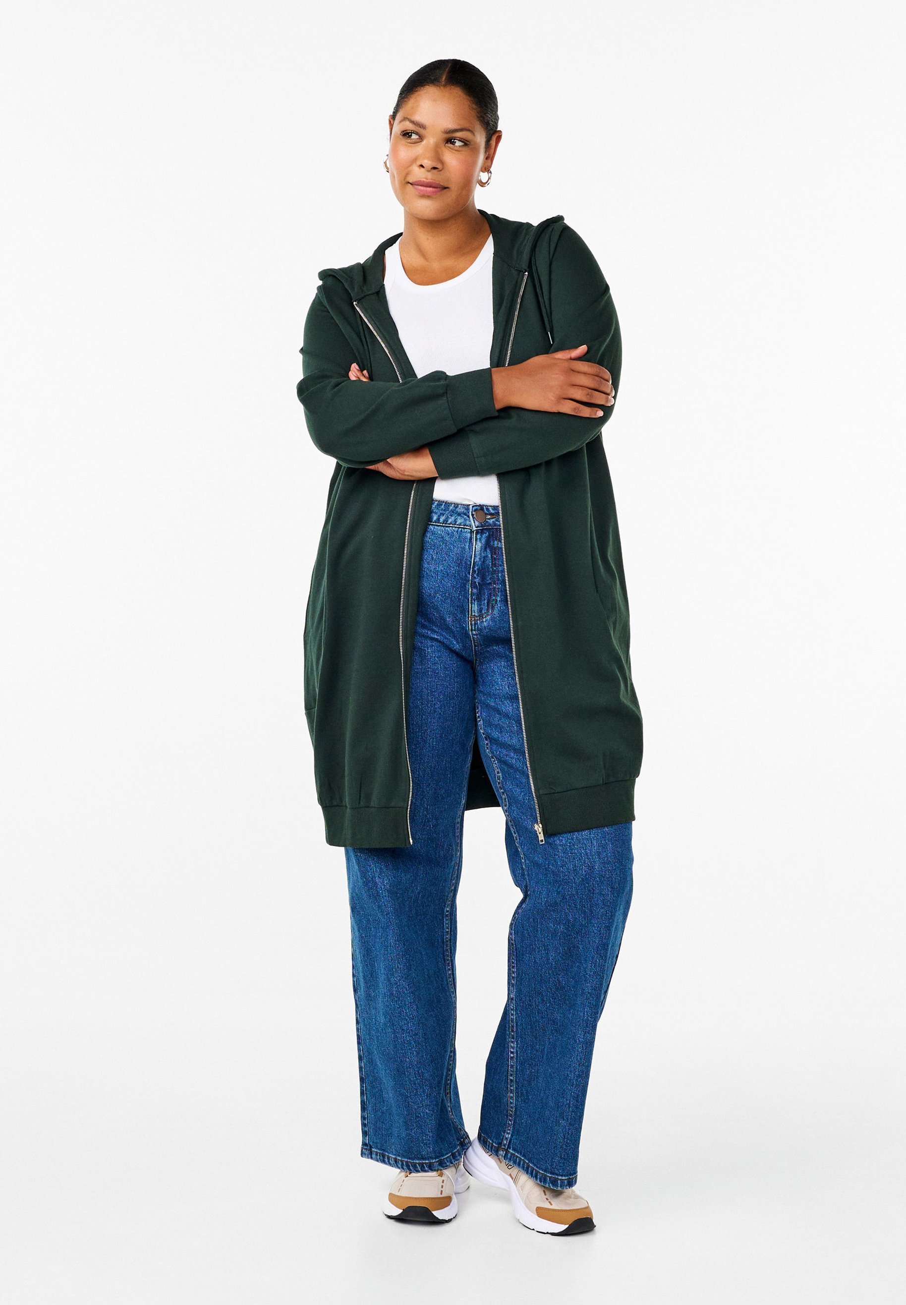 Zizzi Zip-up sweatshirt - scarabee