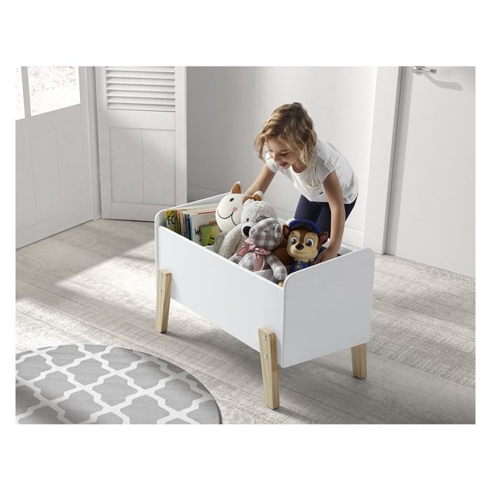 Baú de brinquedos infantil branco