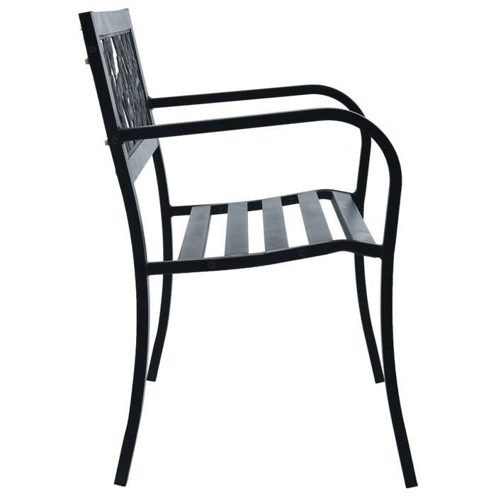 „Winter Sale“ TOP Schwarze Gartenbank – 125 cm Gartenbank aus schwarzem Stahl PRO27816