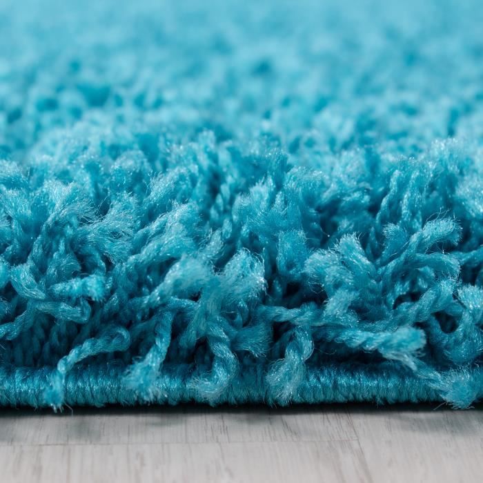 Tapis Shaggy Uni turquoise - Marque - 160x230 cm - Synthétique - Salon