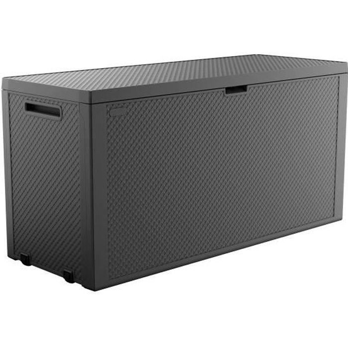 Lot de 2 coffres de rangement - KETER - Emily - Extérieur - Résine - 270 L - Gris