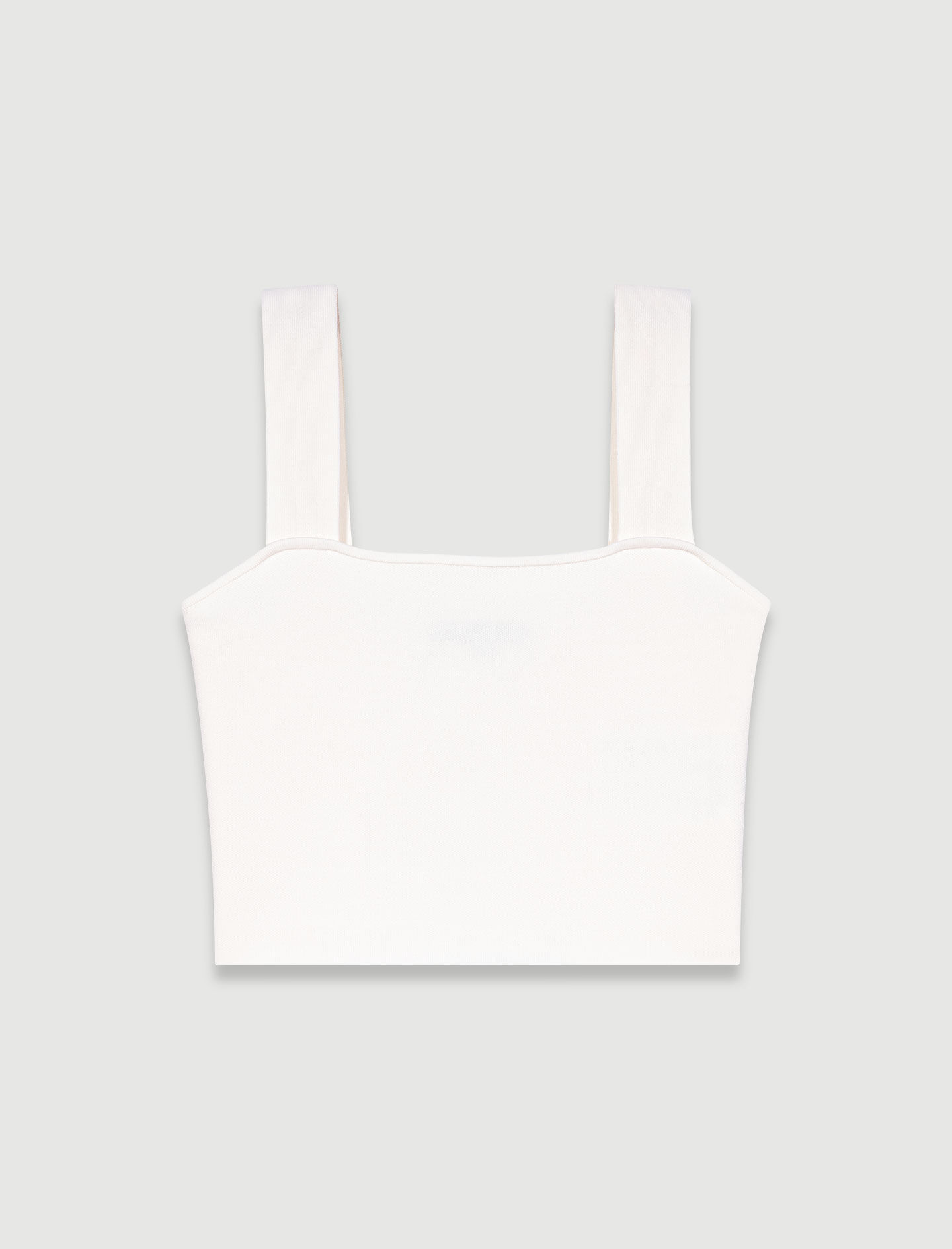 Gebreide crop top - Gebroken wit