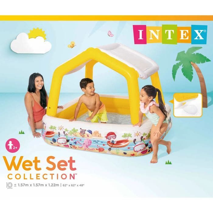 Piscina gonfiabile Intex con parasole 157x157x122 cm 92533